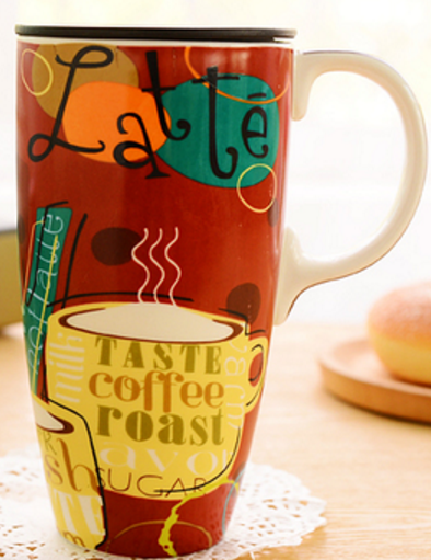 太极婵艺术彩绘陶瓷马克杯 创意大容量咖啡情侣杯子陶瓷厂家支持logo定制图片