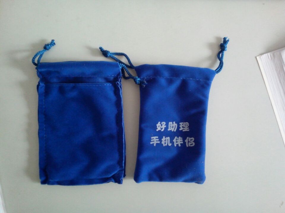 惠州手袋厂专业定制束口袋 电子产品包装防损绒布袋 小礼品包装布袋印字