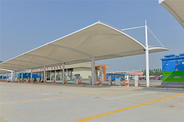 深圳充电站膜结构雨棚设计及安装