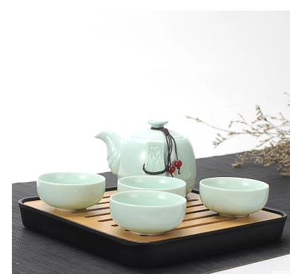 陶瓷4人新款旅行户外便携简约茶盘家用储水日式竹制小茶台干泡盘图片