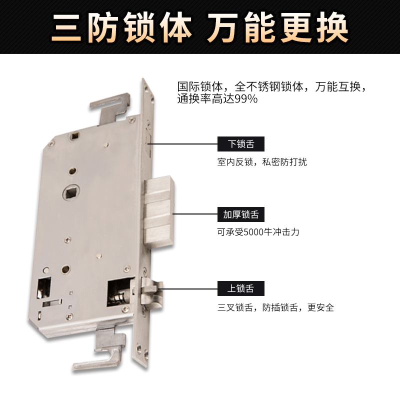 人脸识别智能锁隐形防盗锁别墅指纹