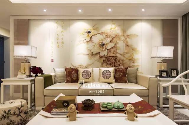 新中式风格背景墙—国色天香