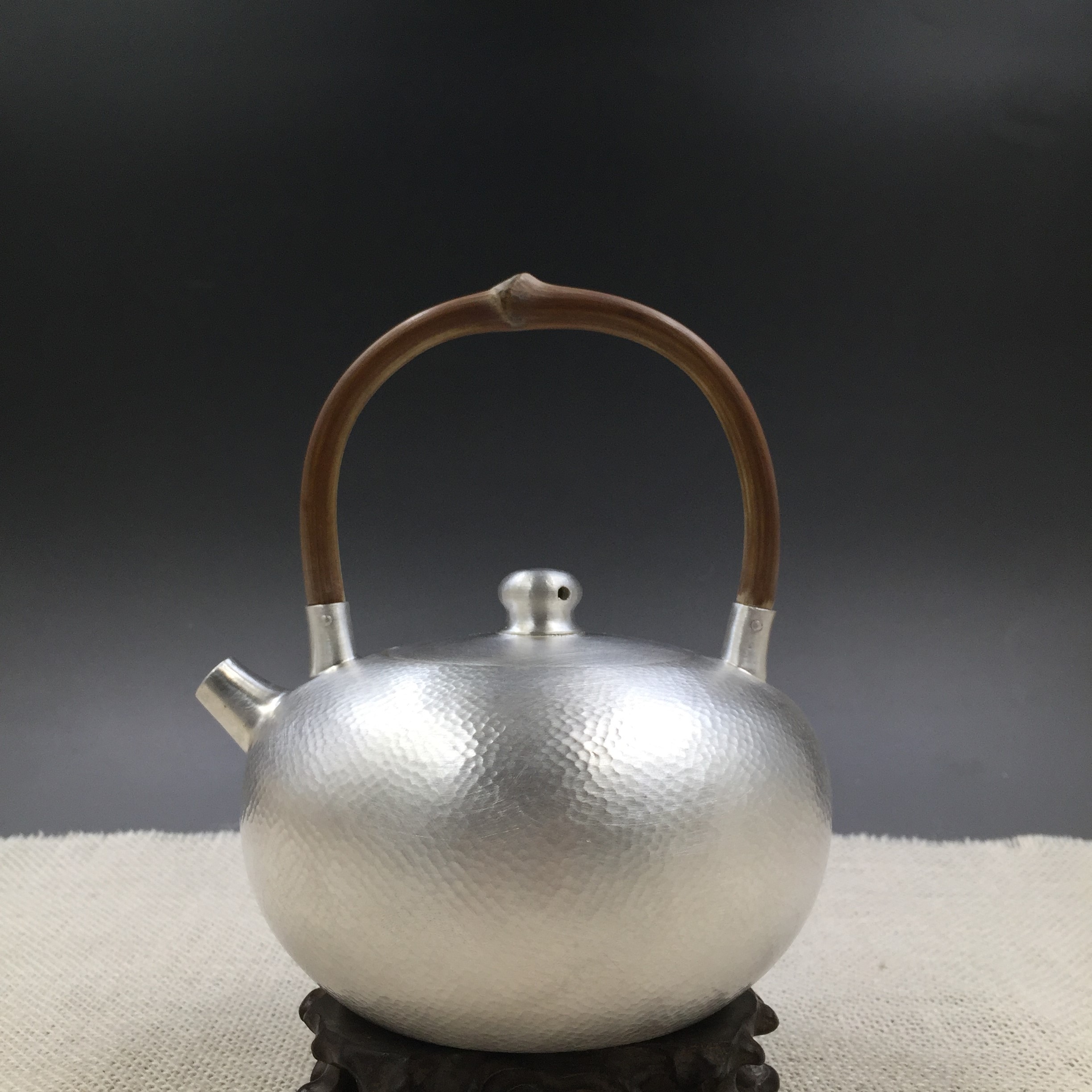 银壶银茶具  鸣鹤制作手工银壶