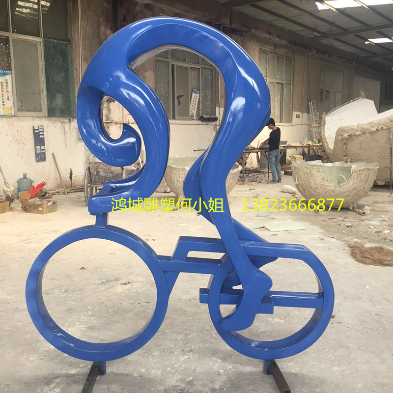 玻璃钢骑自行车人物姿势雕塑批发