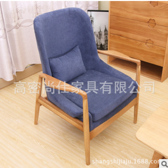 韩式沙发实木沙发小户型北欧简约白橡木沙发椅组合休闲椅子批发图片