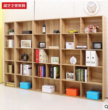 简约现代自由组合书柜书架置物架简易书橱家用落地储物柜子可带门图片