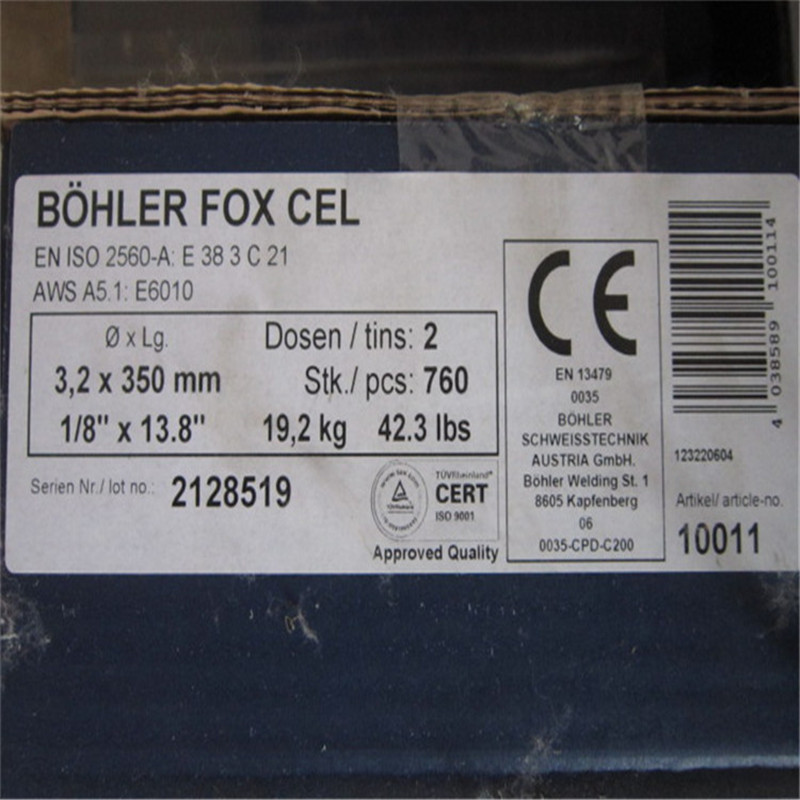 FOXCEL纤维素焊条E6010下向管道焊条纤维素下向管道焊条