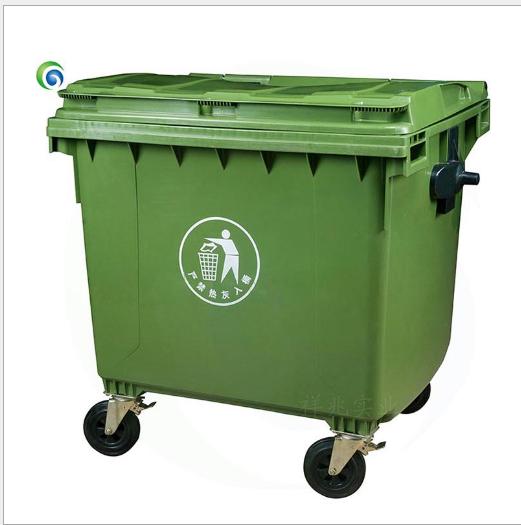 热销 1100升环卫塑胶垃圾桶 小区四轮物业垃圾车 垃圾桶厂价直销图片