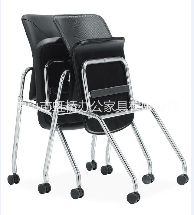 折叠培训椅子带写字板中高端办公折叠椅会议椅可堆叠折叠扪布钢管加工程塑料会议椅图片