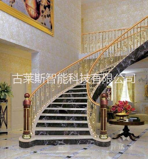 高级铜楼梯 楼梯扶手 铝楼梯护栏图片