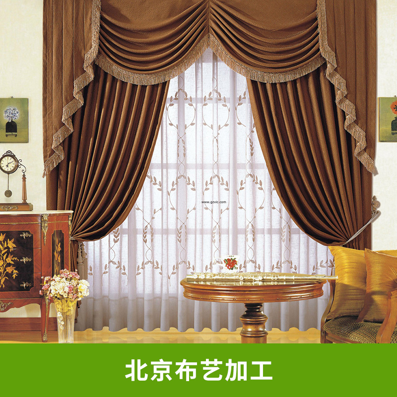 厂家现货  北京布艺加工 棉麻挂帘卧室装饰定做批发图片