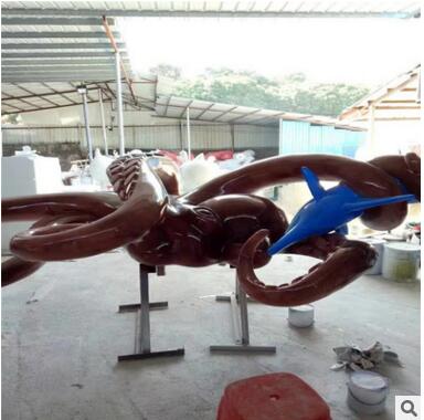 小丑鱼玻璃钢摆件 游乐园海洋类动物树脂摆件 海洋动物树脂摆件 仿真章鱼雕塑摆件图片
