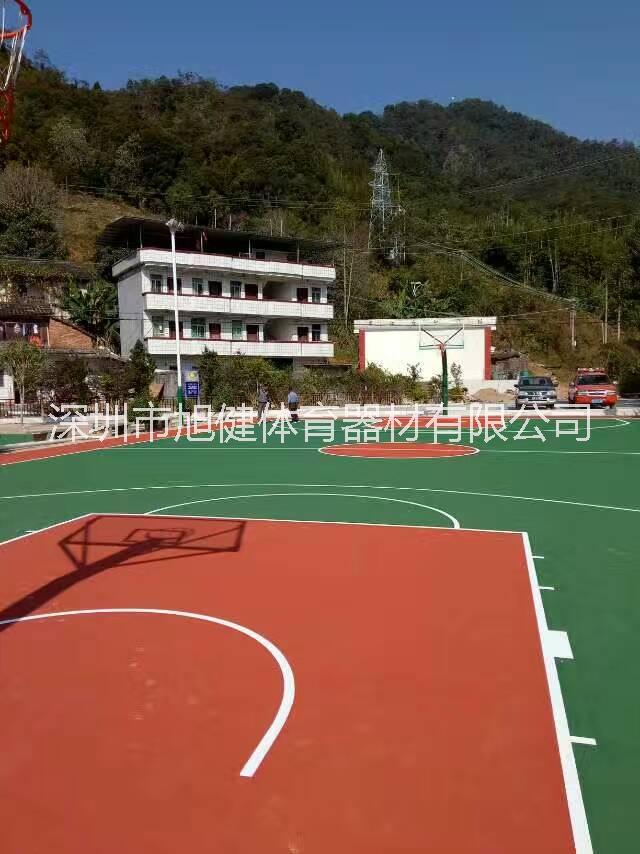 深圳篮球场地 篮球场铺设材料哪里便宜 运动场丙烯酸地坪漆图片