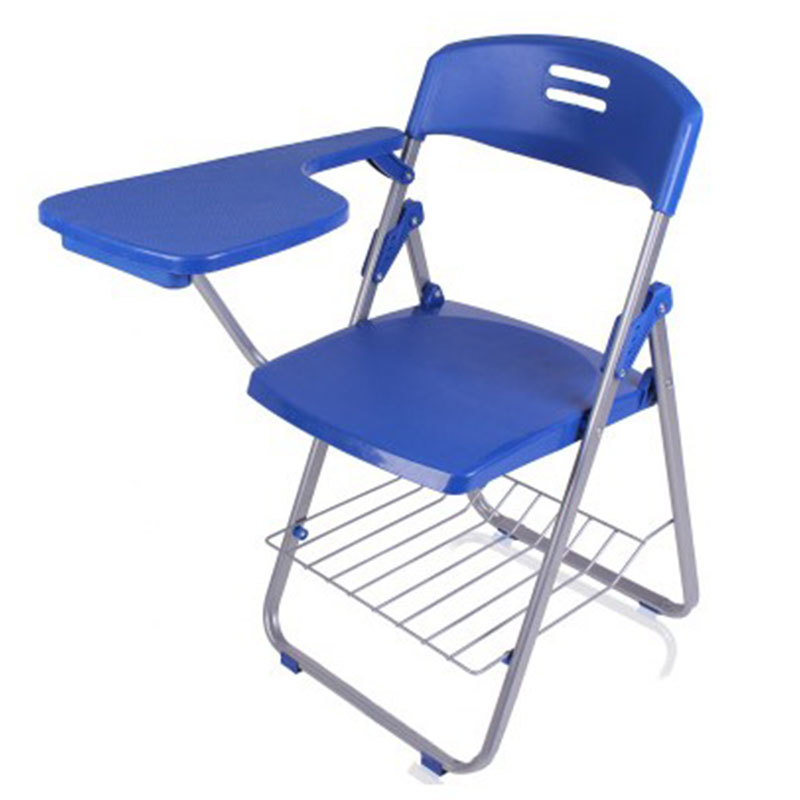 厂家批发培训椅子简约会议室折叠椅带写字板书网折叠学生椅子写字板塑料椅