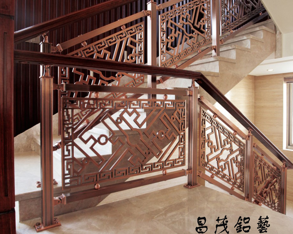 铝艺楼梯扶手铝艺护栏供应青岛烟台威海天津铝塑门窗铝围栏阳台护栏
