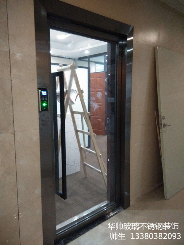深圳定做钢化玻璃门地弹簧门店铺办公玻璃门安装门禁指纹密码锁