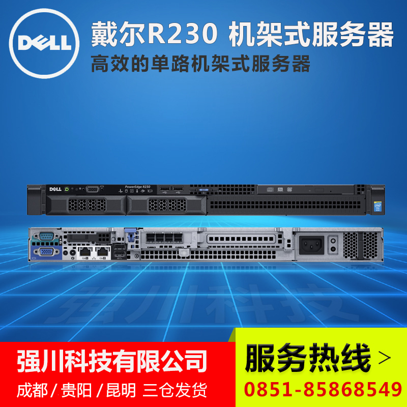 贵州服务器总代理_PowerEdgeR230服务器1U四核/8G内存/1T硬盘现货促销图片