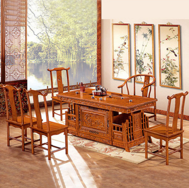 厂家批发茶桌椅组合 仿古实木茶桌中式茶台古典功夫茶几茶艺桌