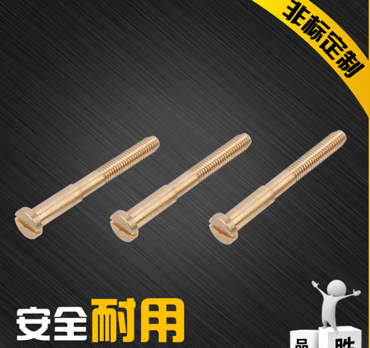 批量销售黄铜调节螺丝 平圆头一字黄铜螺钉M5 M6 M10*1.25