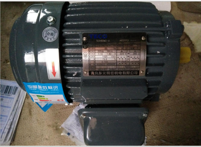 TECO东元新款电机0.75KW 4P 1425转 AEEFF3 TEGH802-4