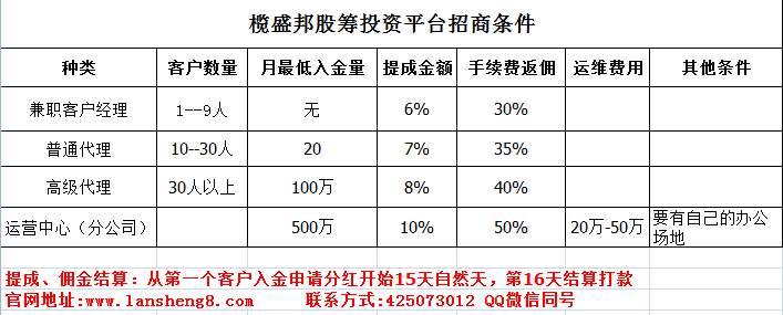 榄盛邦低成本高收益股筹项目诚招代理