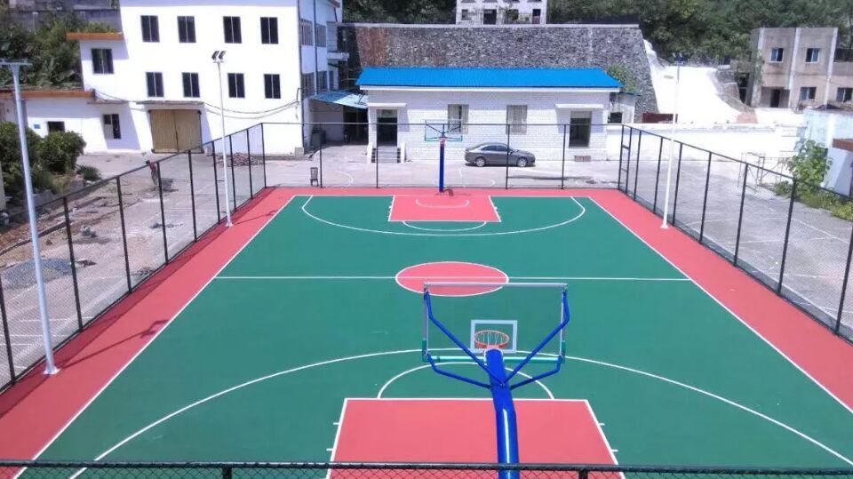 硅PU篮球场幼儿园塑胶跑道丙烯酸球场塑胶地板篮球场网球场施工