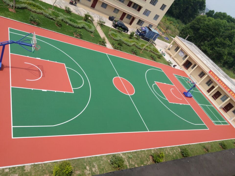 硅PU篮球场幼儿园塑胶跑道丙烯酸球场塑胶地板篮球场网球场施工