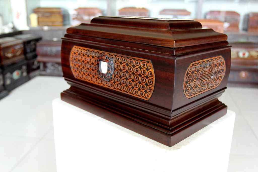丧葬全套骨灰盒棺材 黑檀木盛世奇境骨灰盒精品一件代发物流快祭祀用品