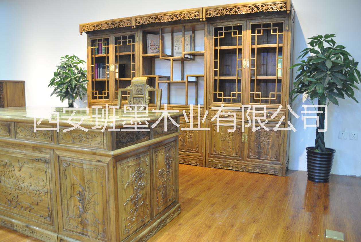 西安班墨木业新中式实木书柜图片