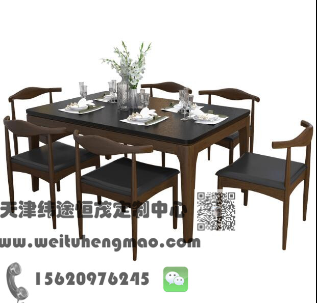 北京实木餐桌椅 餐厅实木餐桌椅 餐桌椅组合