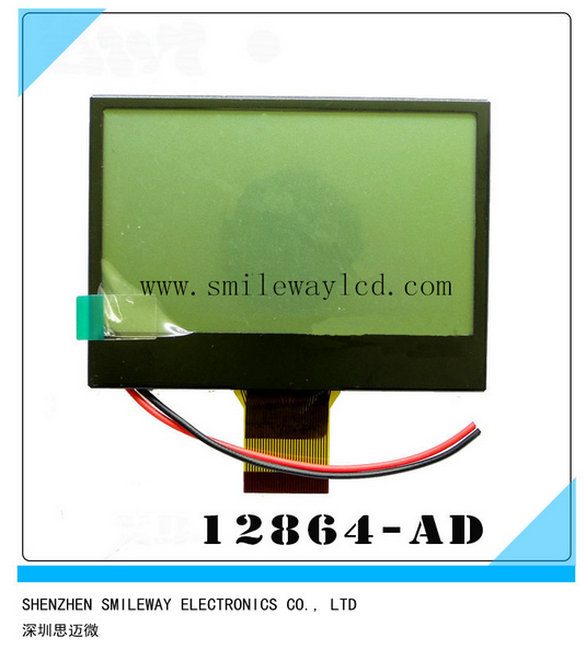 液晶屏 COG128X64 AD 尺寸72*52MM LCD显示屏 液晶模块 灰白屏