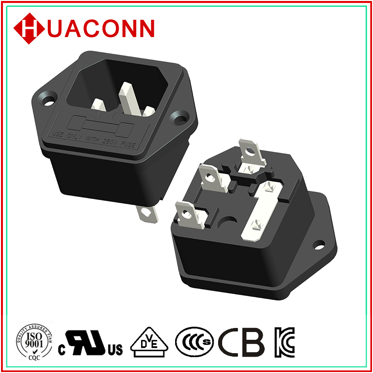 电源插座 二合一保险管插座 AC插座 品字插座 组合插座3C UL VDE KC