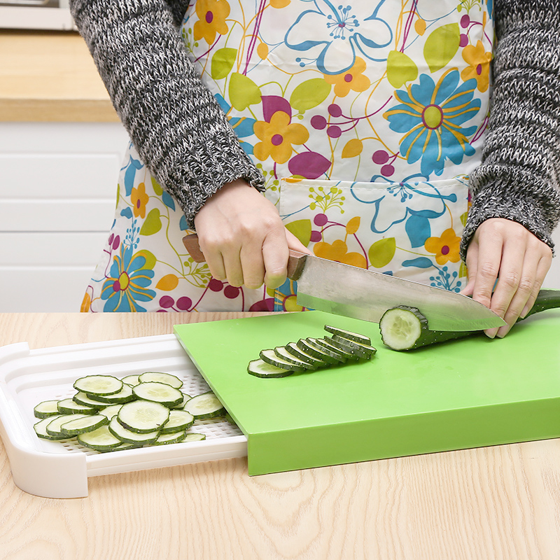 多功能塑料切菜板 便携式蔬菜水果切板 双层PP优质厨房砧板