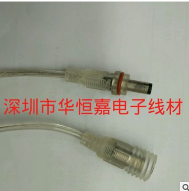 深圳LED透明线 DC公母防水电源线 透明防水线 DC5521公图片
