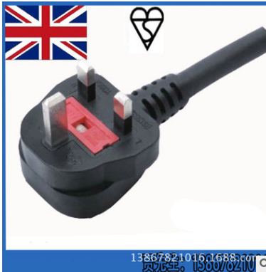 现货直销英式注塑式插头电源线 BS插头电源线 标准英标电源线