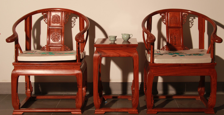 中式红木家具 古家具批发  非洲花梨木圈椅三件套