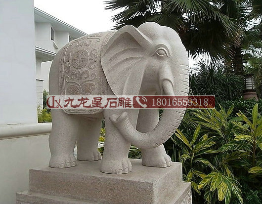 石材大象、花岗岩大象石雕大象现货图片