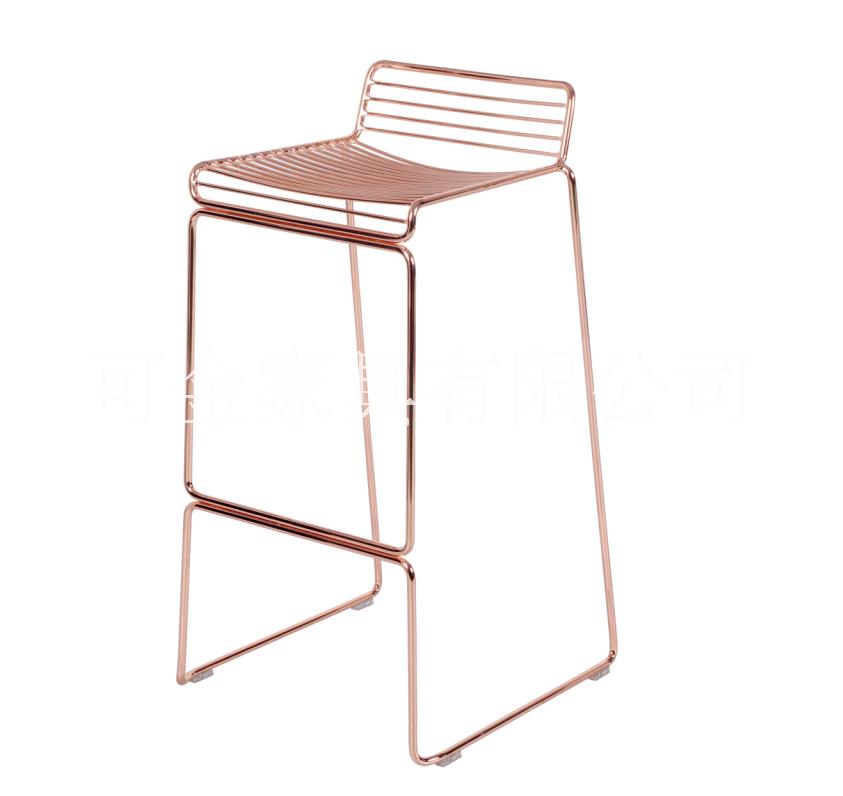 金属线铁线酒吧椅 丹麦原设计吧台的椅子 金属线电镀 喷涂户外配 欧美金属线铁线酒吧椅图片