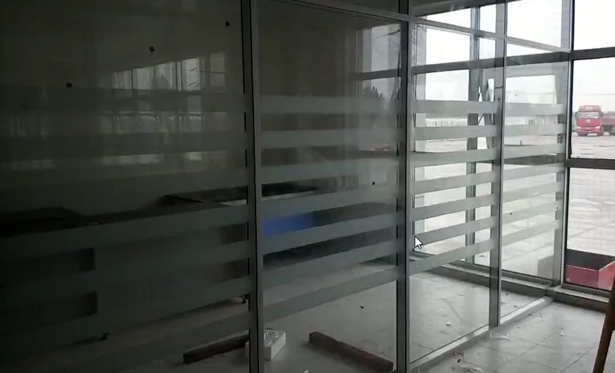 玻璃隔断-办公室双玻百叶隔断墙