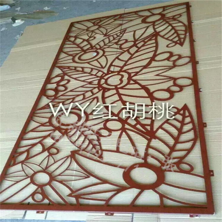 木纹雕刻铝窗花规格可定制