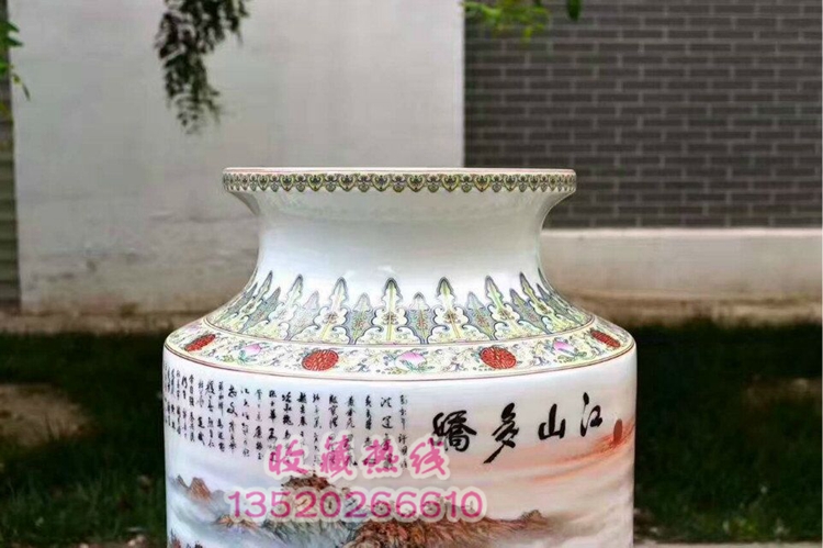 江山多娇国画瓷 建军90周年 王怀治手绘陶瓷工艺品