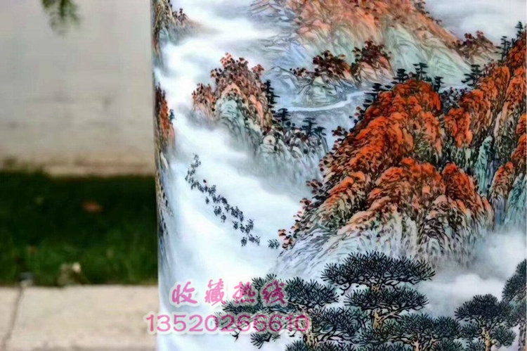 江山多娇国画瓷 建军90周年 王怀治手绘陶瓷工艺品