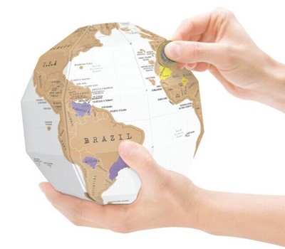 FunTrip Globe刮刮地图地球仪DIY组立式刮刮地球仪 3D刮刮地球仪