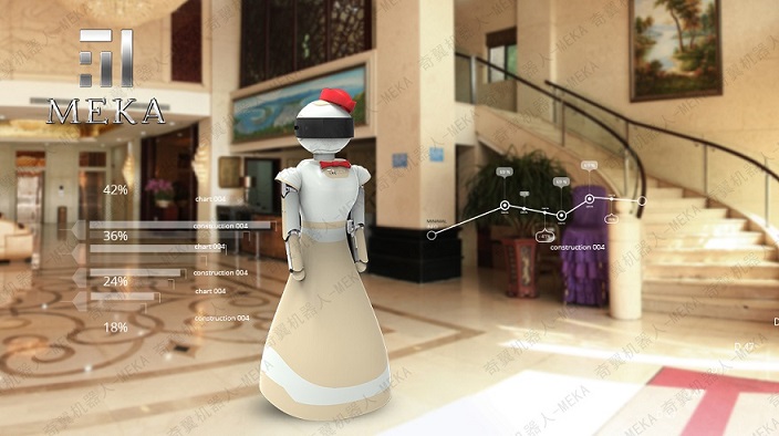 迎宾机器人奇翼科技酒店机器人礼仪机器人前台机器人