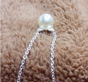 新款可爱甜美白铜（珍珠猫耳朵套链）项链 饰品图片
