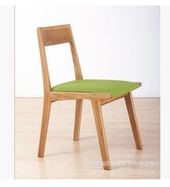 北美进口实木白橡木餐椅实木布艺做点靠背椅子现代简约餐厅椅图片