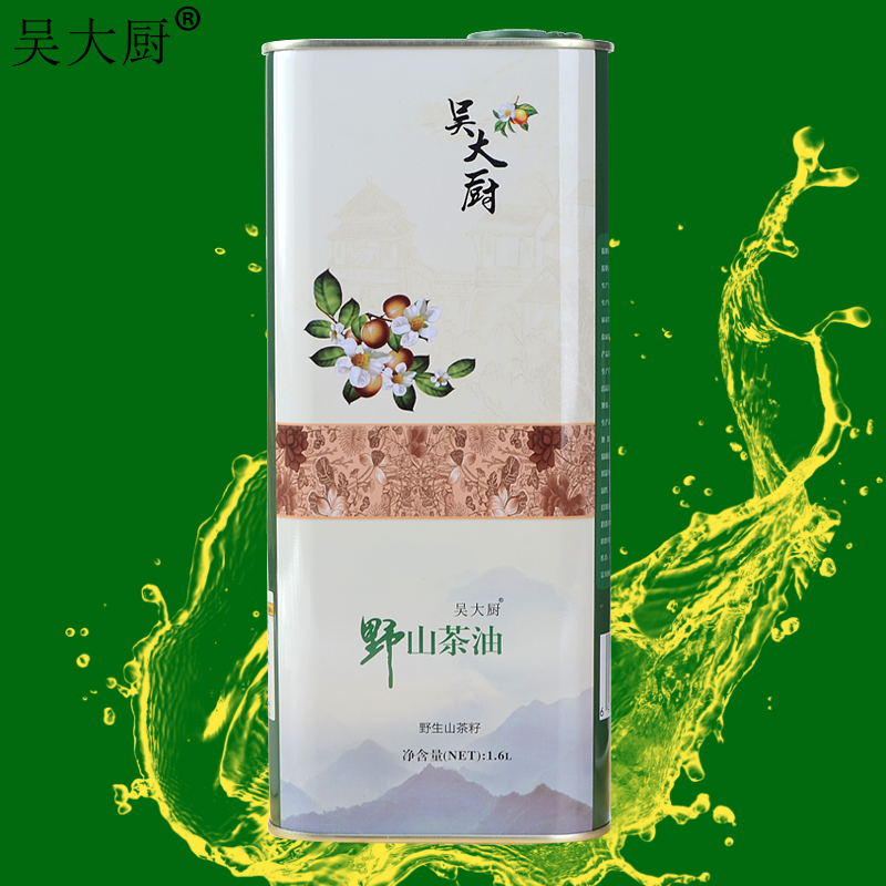 吴大厨山茶油白瓶1.6L植物油长寿油 吴大厨山茶油1.6L有机纯茶油