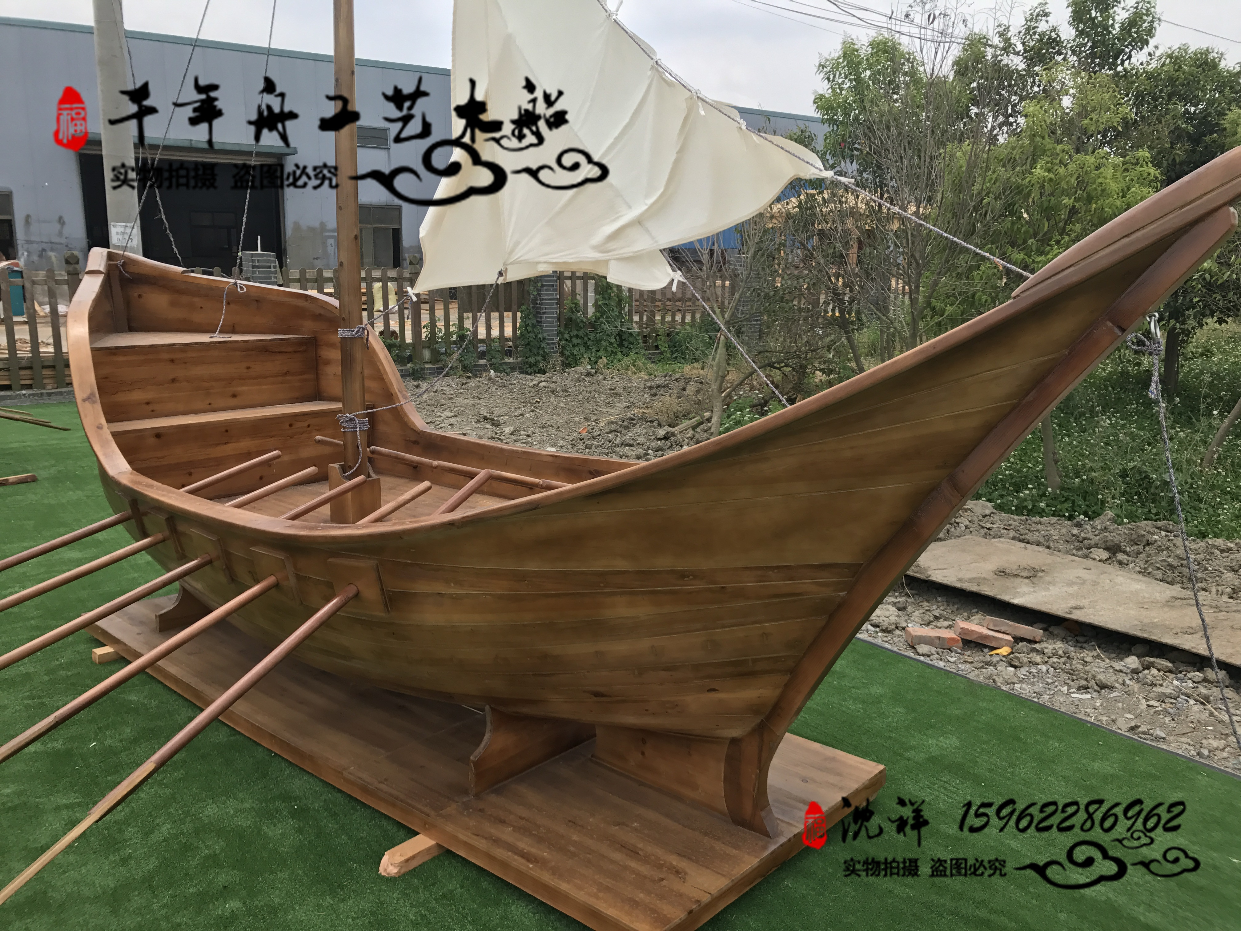 海盗船欧式木船景观木船厂家直销酒店餐饮木船景观装饰船