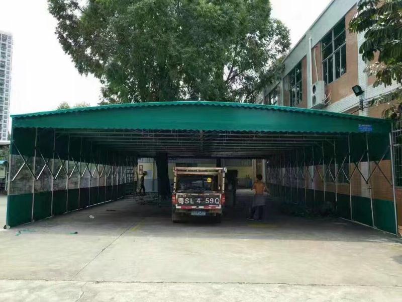 广东大型推拉雨棚 可移动装卸货物雨棚 伸缩帆布雨篷制作 移动帆布蓬 移动式车棚图片