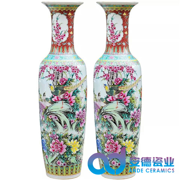 青花瓷陶瓷大花瓶，粉彩陶瓷大花瓶，手工雕刻陶瓷大花瓶